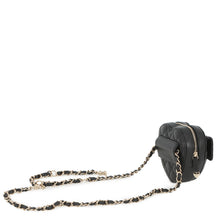 Load image into Gallery viewer, CHANEL Matelasse Heart Chain Shoulder Bag BlackAP2787 Lambskin
