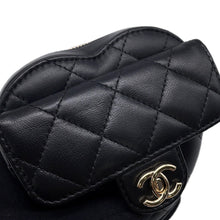 Load image into Gallery viewer, CHANEL Matelasse Heart Chain Shoulder Bag BlackAP2787 Lambskin