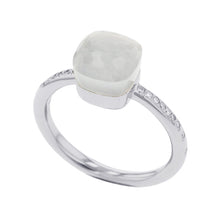 将图像加载到图库查看器中,Pomellato Nude Petite Milky Quartz Diamond Ring Size 55/#15PAC2032_UW000_B0QLT 18K White Gold