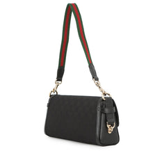 将图像加载到图库查看器中,GUCCI Luce Shoulder Bag Black786027 GG Canvas Leather Size Small