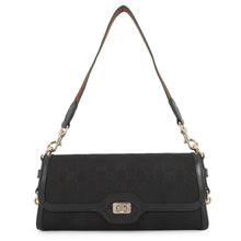 将图像加载到图库查看器中,GUCCI Luce Shoulder Bag Black786027 GG Canvas Leather Size Small