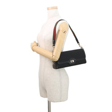 将图像加载到图库查看器中,GUCCI Luce Shoulder Bag Black786027 GG Canvas Leather Size Small