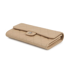 Load image into Gallery viewer, CHANEL Matelasse Classic Long Flap Wallet BeigeA80758 Lambskin