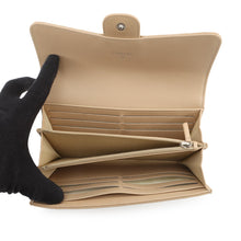 将图像加载到图库查看器中,CHANEL Matelasse Classic Long Flap Wallet BeigeA80758 Lambskin