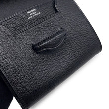 将图像加载到图库查看器中,HERMES Port Folio 1938-12 Compact Wallet Black Chevre Myzore Goatskin