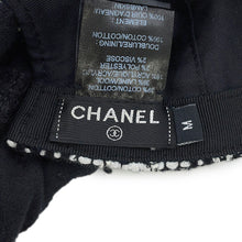 Load image into Gallery viewer, CHANEL CC Logo Tweed Cap Size M Black/WhiteAA7108 Cotton39% Wool39% Acryl18% Polyester2% Viscose2%