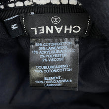 Load image into Gallery viewer, CHANEL CC Logo Tweed Cap Size M Black/WhiteAA7108 Cotton39% Wool39% Acryl18% Polyester2% Viscose2%