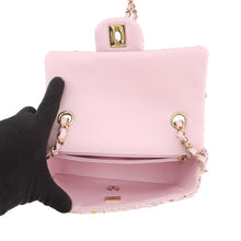 Load image into Gallery viewer, CHANEL Mini Matelasse ChainShoulder Bag PinkA69900 Tweed Sequins Size 20