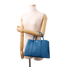 将图像加载到图库查看器中,HERMES Garden Party Blue Wooturmail Negonda Leather Size TPM