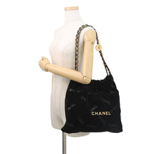 将图像加载到图库查看器中,CHANEL CHANEL 22 Sequins Shoulder Bag BlackAS3260 Velour Size Small