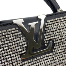 将图像加载到图库查看器中,LOUIS VUITTON Capucines EW 25 Stainless Steel Collection BlackM14814 Calf Leather Rhinestone Size Mini