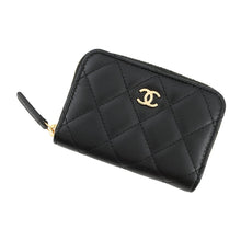 Load image into Gallery viewer, CHANEL Classic zip coin purse BlackAP0216 Lambskin