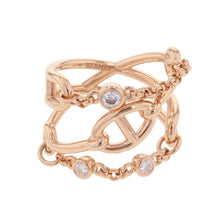 Load image into Gallery viewer, HERMES Chaine d'Ancre Chaos Ring Size MM/50/#10 18K Pink Gold