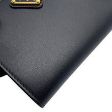 将图像加载到图库查看器中,PRADA Triangle Logo Compact Wallet Black1ML050 Leather