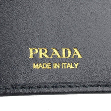 将图像加载到图库查看器中,PRADA Triangle Logo Compact Wallet Black1ML050 Leather
