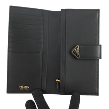 将图像加载到图库查看器中,PRADA City Calf Tab Long Wallet Black1MV025 Leather