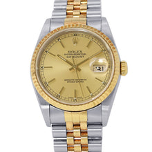 将图像加载到图库查看器中,ROLEX Datejust W36mm Stainless Steel 18KYG Champagne Dial16233