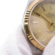 将图像加载到图库查看器中,ROLEX Datejust W36mm Stainless Steel 18KYG Champagne Dial16233