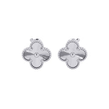 将图像加载到图库查看器中,Van Cleef & Arpels Vintage Alhambra Guilloche EarringsVCARP9XF00 18K White Gold
