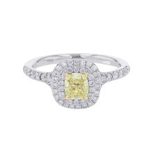 Load image into Gallery viewer, TIFFANY&Co. Soleste Cushion Cut Yellow Diamond Ring Size Approximately No. 9 Pt950 K18YG