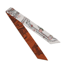 将图像加载到图库查看器中,HERMES Twilly Brides de Gala en Fleurs & Eyeliner Spring/Summer 2025 White/Gray/Cuir Silk100%