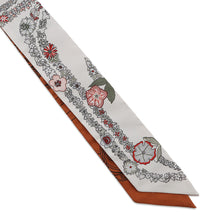 将图像加载到图库查看器中,HERMES Twilly Brides de Gala en Fleurs & Eyeliner Spring/Summer 2025 White/Gray/Cuir Silk100%