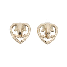 将图像加载到图库查看器中,CHANEL CC Logo Heart Earrings Champagne Gold Gold Plated Rhinestone