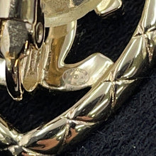 将图像加载到图库查看器中,CHANEL CC Logo Heart Earrings Champagne Gold Gold Plated Rhinestone