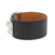 将图像加载到图库查看器中,HERMES Collier de Chien Bangle 24 Size T1 Black Veau Madame