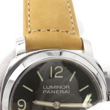将图像加载到图库查看器中,PANERAI Luminor base logo W44mm Stainless Steel Leather Black DialPAM01086