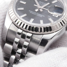 Load image into Gallery viewer, ROLEX Datejust W26mm Stainless Steel K18WG Black Dial179174