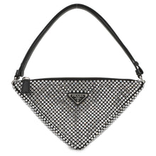 将图像加载到图库查看器中,PRADA Triangle Pouch Black1NQ044_2AWL_F0T7O Satin CrystalBijoux