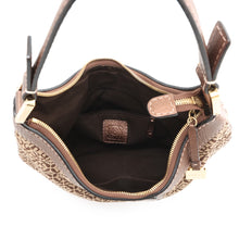 将图像加载到图库查看器中,LOEWE New Road Repeat Anagram One Belt Beige/Bronze Canvas Leather