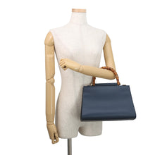 将图像加载到图库查看器中,GUCCI Bamboo Nimfair 2WAY Bag Navy459076 Leather