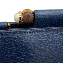 将图像加载到图库查看器中,GUCCI Bamboo Nimfair 2WAY Bag Navy459076 Leather