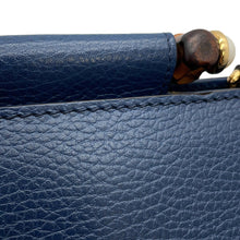 将图像加载到图库查看器中,GUCCI Bamboo Nimfair 2WAY Bag Navy459076 Leather