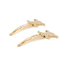 Load image into Gallery viewer, CELINE Triomphe Snap Hair Clips (Set of 2) Gold46Z656BSL.35OR Gold Plated Steel