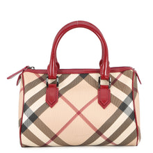 将图像加载到图库查看器中,BURBERRY Vintage Nova Check Bowling Bag Beige/Multicolor3722972 PVC Patent Leather