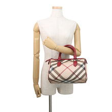 将图像加载到图库查看器中,BURBERRY Vintage Nova Check Bowling Bag Beige/Multicolor3722972 PVC Patent Leather