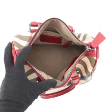 将图像加载到图库查看器中,BURBERRY Vintage Nova Check Bowling Bag Beige/Multicolor3722972 PVC Patent Leather