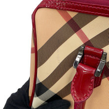 将图像加载到图库查看器中,BURBERRY Vintage Nova Check Bowling Bag Beige/Multicolor3722972 PVC Patent Leather