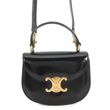 Load image into Gallery viewer, CELINE Triomphe Mini Buzzas Claire 2WAY Bag Black10L063GCJ.38NO Calf Leather