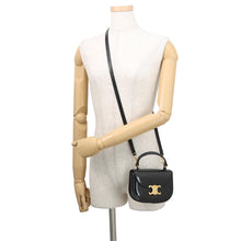 Load image into Gallery viewer, CELINE Triomphe Mini Buzzas Claire 2WAY Bag Black10L063GCJ.38NO Calf Leather