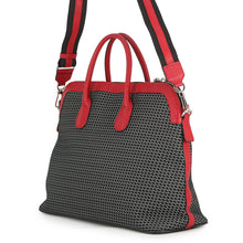 将图像加载到图库查看器中,Valextra Valextra K-VAL My Logo Travel Bag Black/Red Canvas Leather
