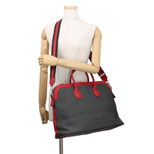 将图像加载到图库查看器中,Valextra Valextra K-VAL My Logo Travel Bag Black/Red Canvas Leather