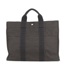 将图像加载到图库查看器中,HERMES Her Line Tote Bag Gray Canvas Size MM