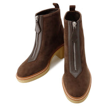 Load image into Gallery viewer, HERMES Jingle 55 Short Boots Brown/Beige suede Size 36