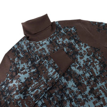 Load image into Gallery viewer, HERMES Turtleneck knit sweater Size XS Brown/Camouflage Wool79% Rayon14% Nylon7%