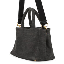 将图像加载到图库查看器中,PRADA Mini Canapa Robot 2-Way Bag Black/Multicolor1BG439 Denim Leather