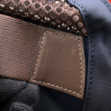 Load image into Gallery viewer, HERMES Dog carrier bag Navy/Brown Canvas